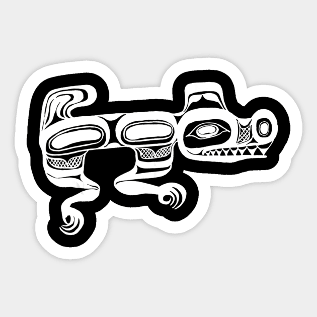 Sea Wolf Wasco Haida Pacific Northwest Coast Indian Tribal Sticker by frostelsinger